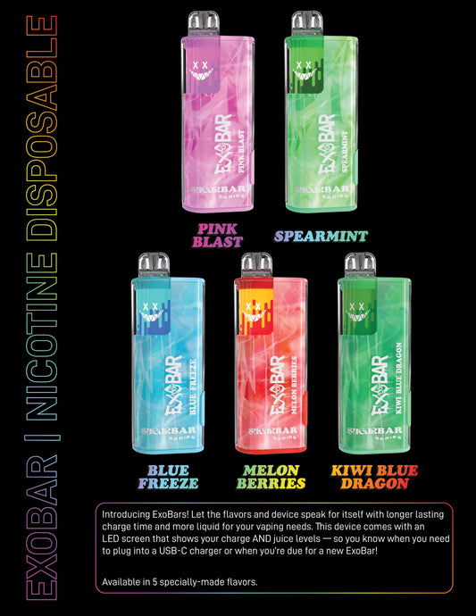 ExoBar X Sugar Bar Disposable Nicotine Vape 8000 Puffs (19mL)