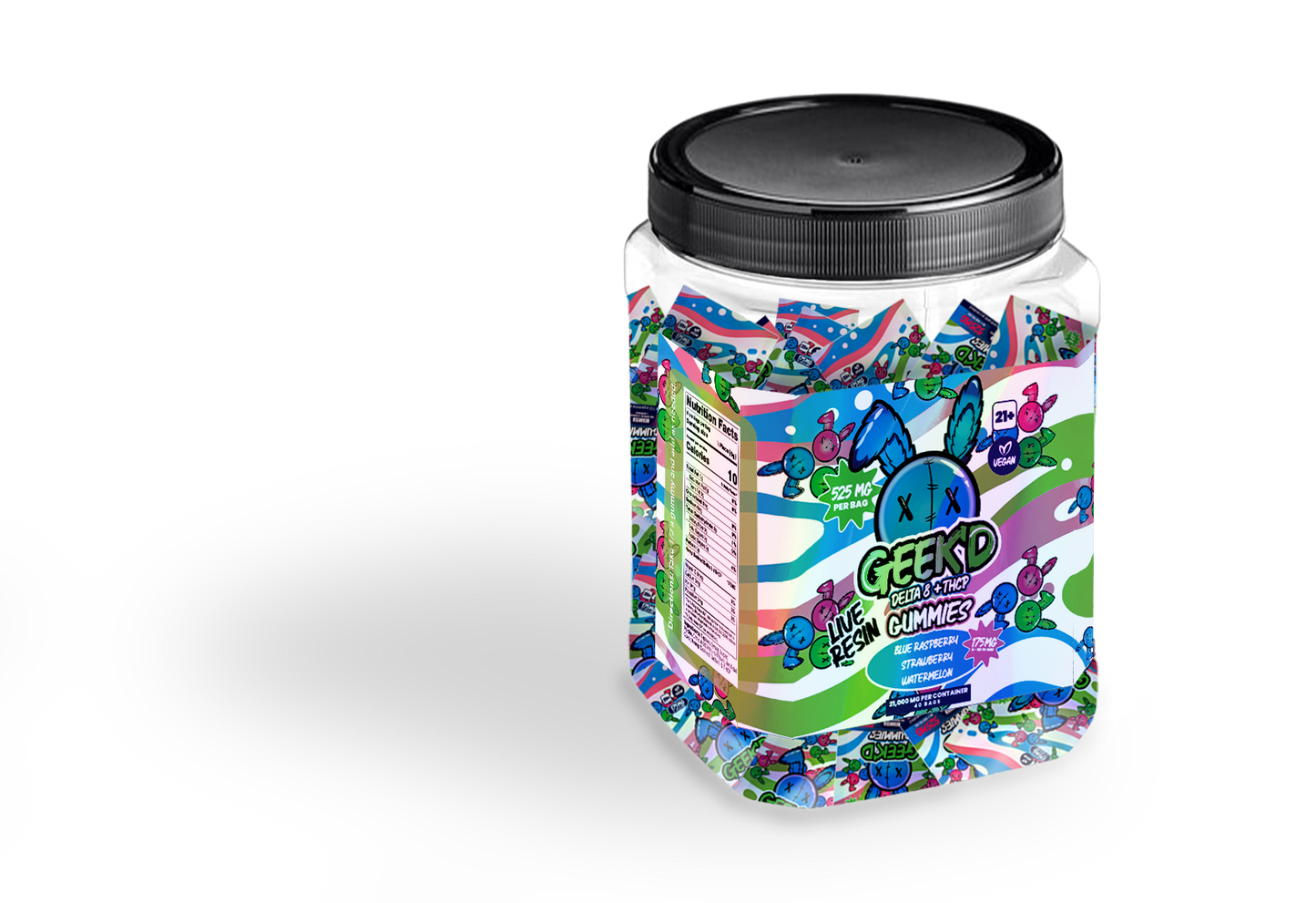 GEEK'D EXTRACTS LIVE RESIN 525mg ASST GUMMIES