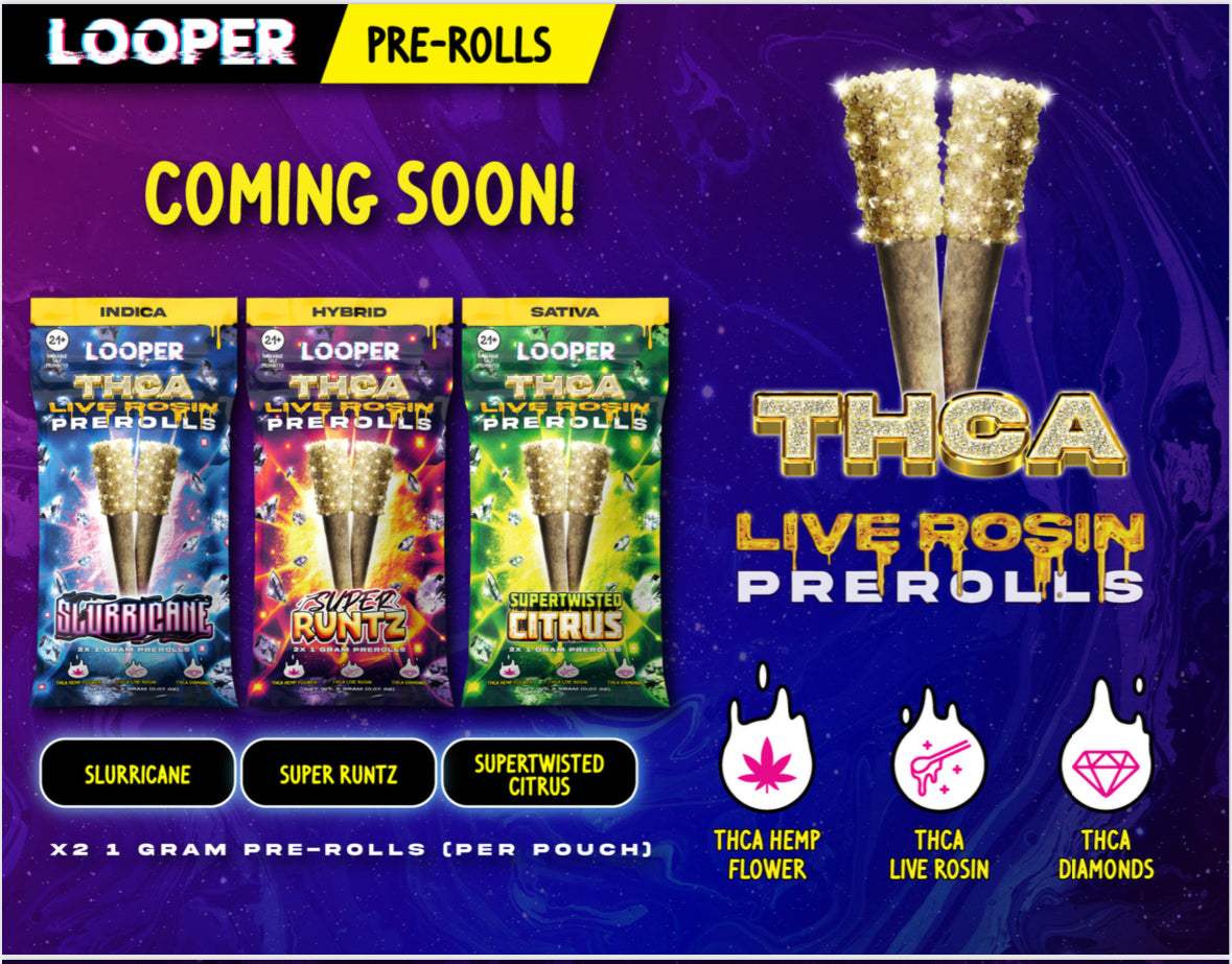 LOOPER - THCA - LIVE ROSIN DIAMOND 1g PRE-ROLLS - 2pk
