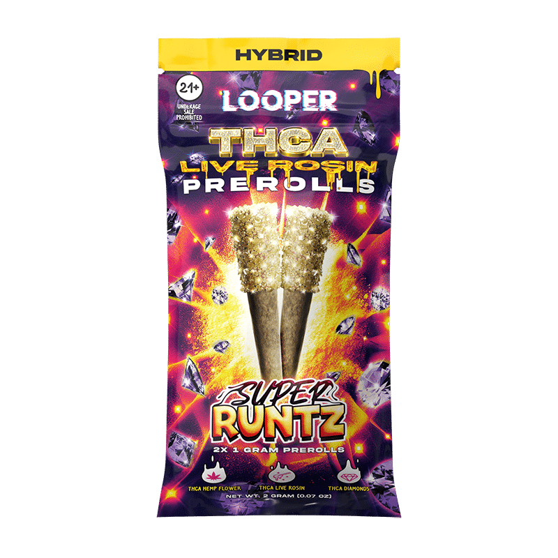 LOOPER - THCA - LIVE ROSIN DIAMOND 1g PRE-ROLLS - 2pk