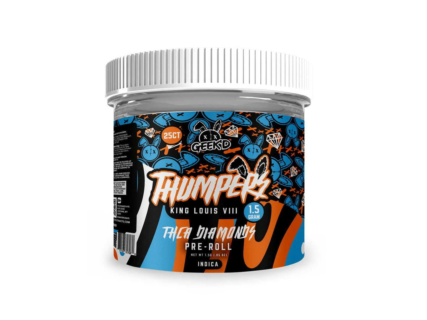 GEEK'D EXTRACTS - THUMPERS - THCA DIAMONDS PRE-ROLLS