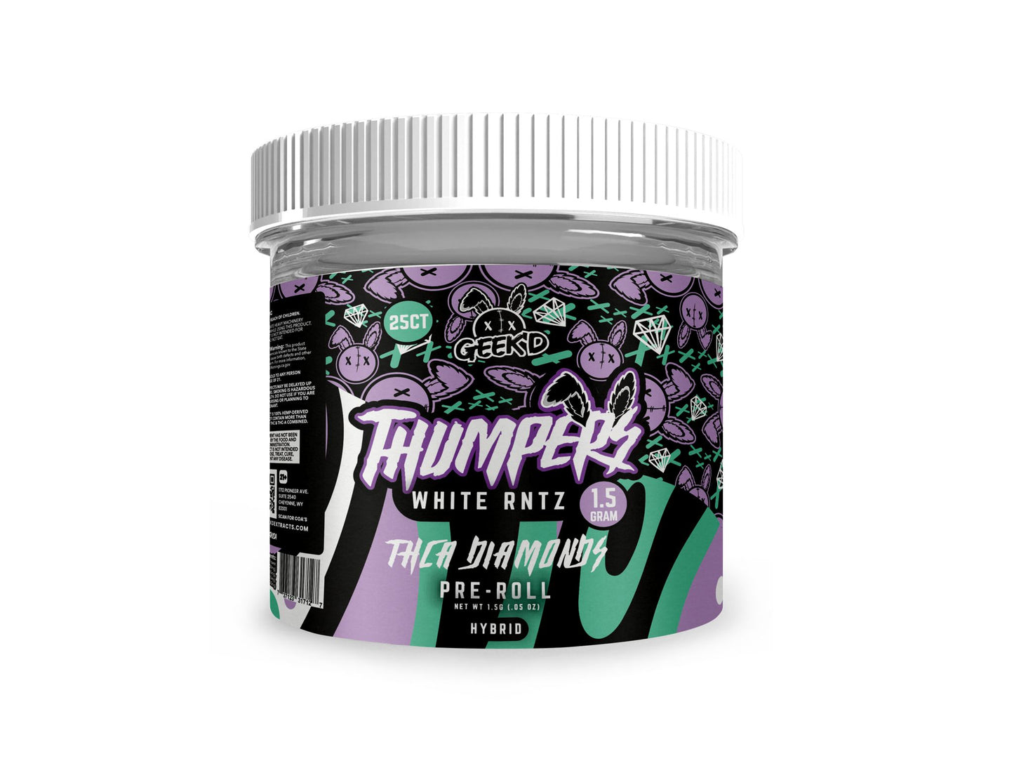 GEEK'D EXTRACTS - THUMPERS - THCA DIAMONDS PRE-ROLLS