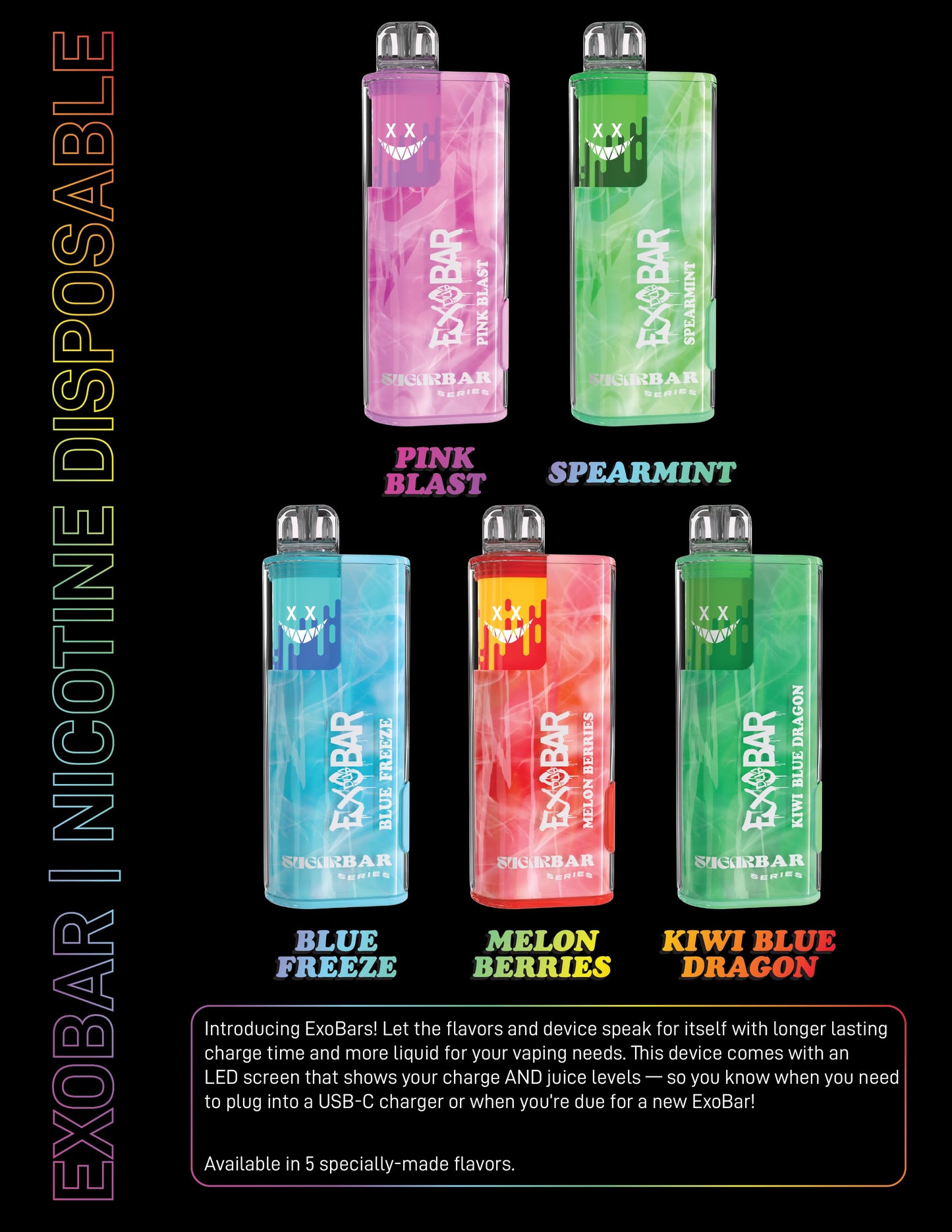 ExoBar X Sugar Bar Disposable Nicotine Vape 8000 Puffs (19mL)