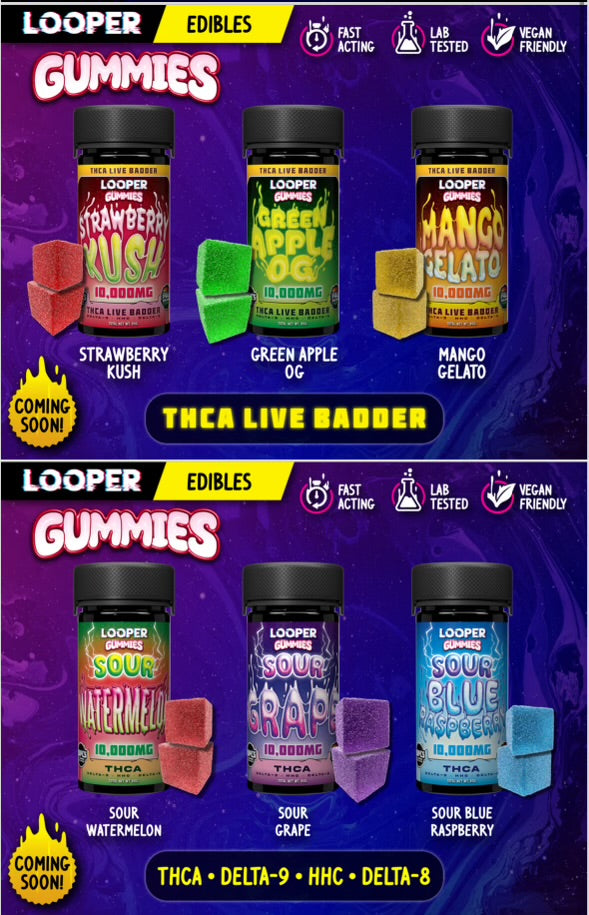 LOOPER THCA - LIVE BADDER 1000mg GUMMIES (2pk SACHETS)